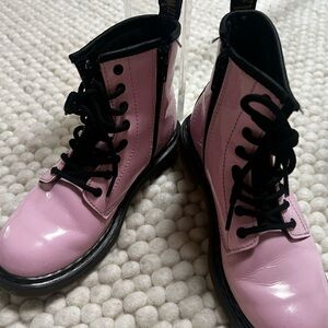 Dr. Marten 1460 Patent Leather Lace Up Boots Pale Pink Patent US 2
